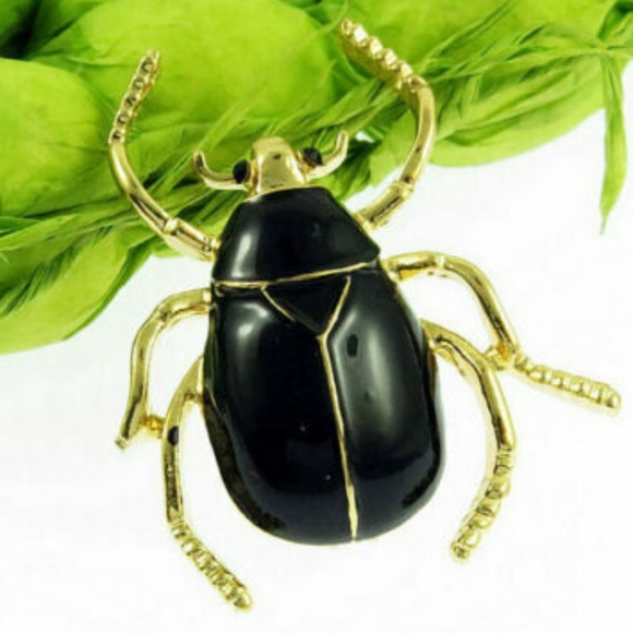 Lirrio's Closet Jewelry - Black Scarab Beetle Brooch NWT-